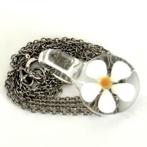 Silver 926 Daisy Pendant Necklace Italy